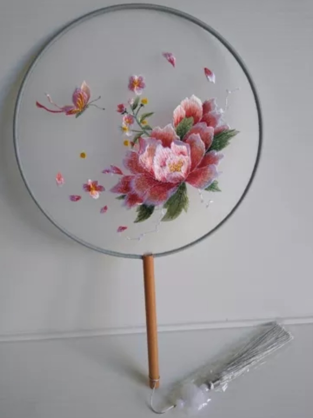 Double Sided Embroidery Hand Held Fan Chinese Han Ancient Round Fan Good Quality